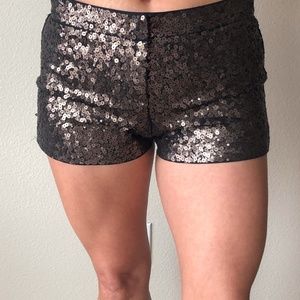 Black and Gold Sequenced Shorts